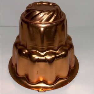Vintage 3 tier six cup copper on tin jello / dessert  mold